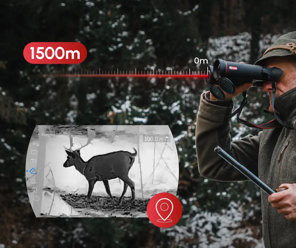 Thermal hunting binoculars