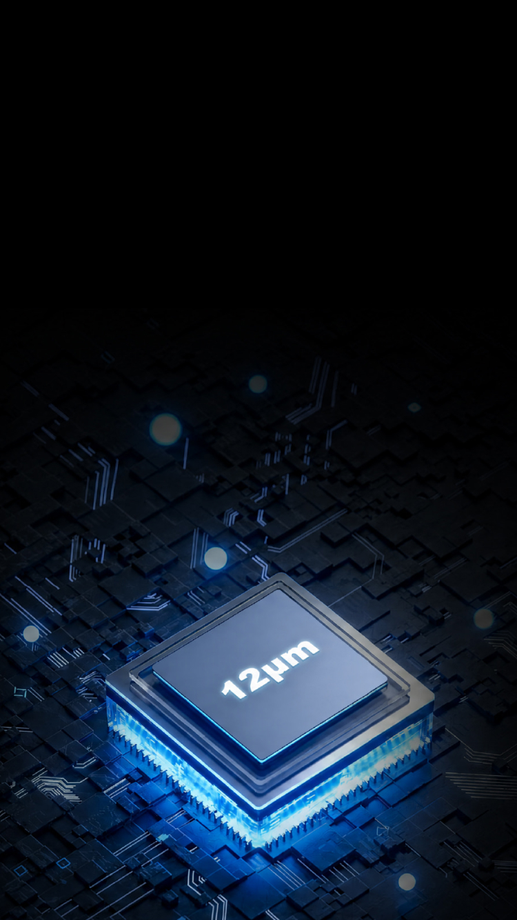 Powerful 12μm detector<br>Sharp image quality